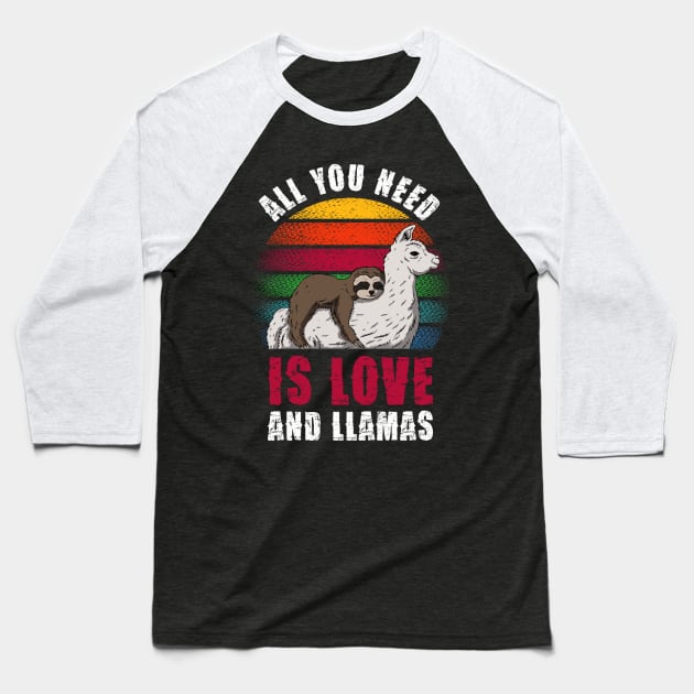 All you need is love and LLAMAS Baseball T-Shirt by Pannolinno